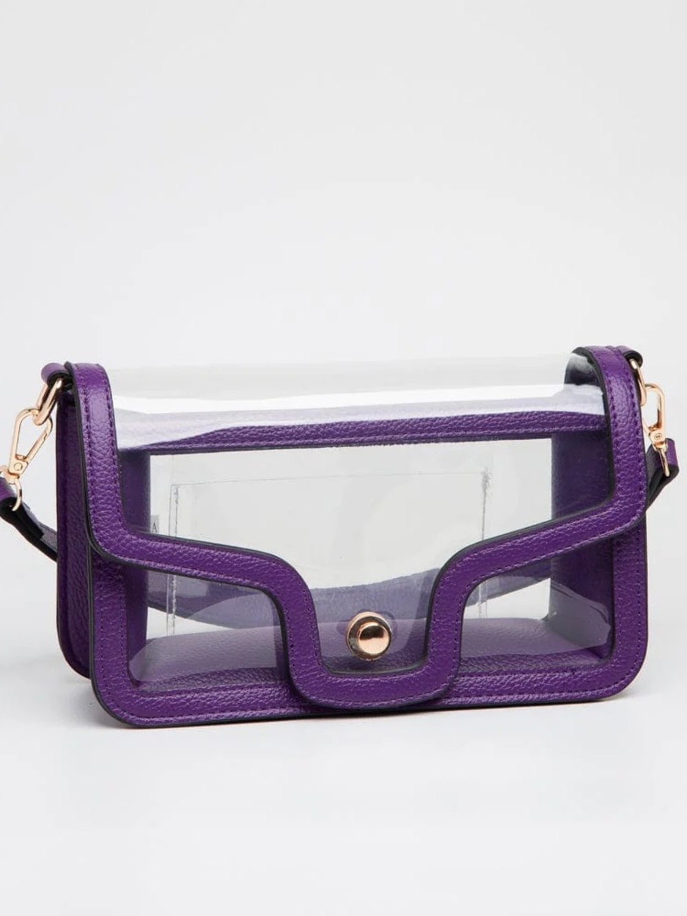 Purple Clear Crossbody Bag with Gold Hardware - Picture 1 of 1